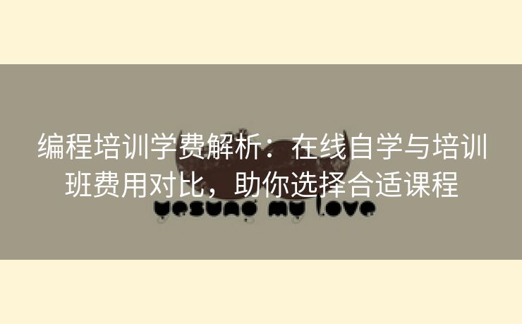 编程培训学费解析:在线自学与培训班费用对比,助你选择合适课程 编程培训学费解析:在线自学与培训班费用对比,助你选择合适课程
