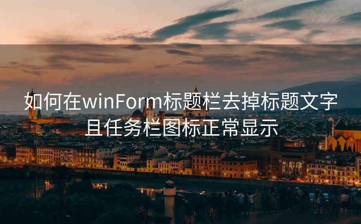 如何在winForm标题栏去掉标题文字且任务栏图标正常显示