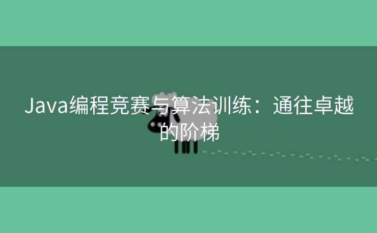 Java编程竞赛与算法训练：通往卓越的阶梯