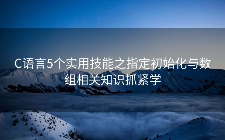 C语言5个实用技能之指定初始化与数组相关知识抓紧学