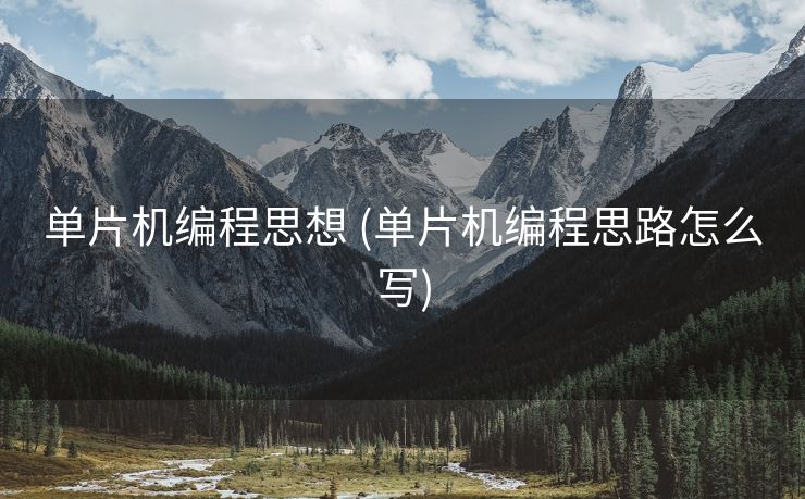 单片机编程思想 (单片机编程思路怎么写)