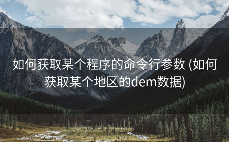 如何获取某个程序的命令行参数 (如何获取某个地区的dem数据)