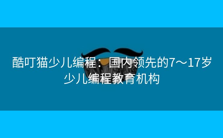 酷叮猫少儿编程：国内领先的7～17岁少儿编程教育机构