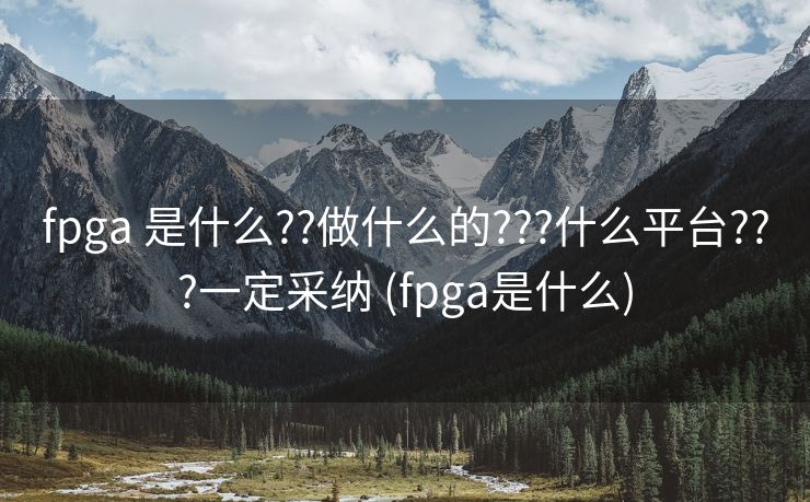 fpga 是什么??做什么的???什么平台???一定采纳 (fpga是什么)