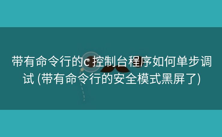 带有命令行的c 控制台程序如何单步调试 (带有命令行的安全模式黑屏了)