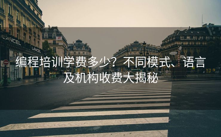 编程培训学费多少？不同模式、语言及机构收费大揭秘