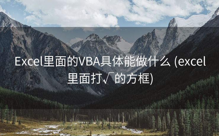 Excel里面的VBA具体能做什么 (excel里面打√的方框)