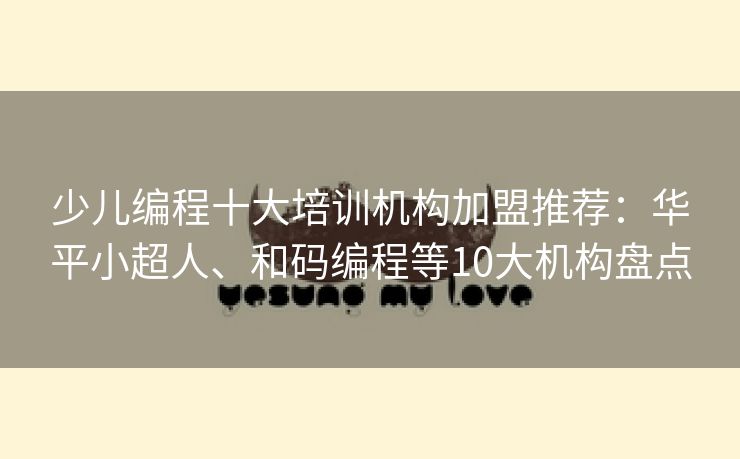 少儿编程十大培训机构加盟推荐：华平小超人、和码编程等10大机构盘点