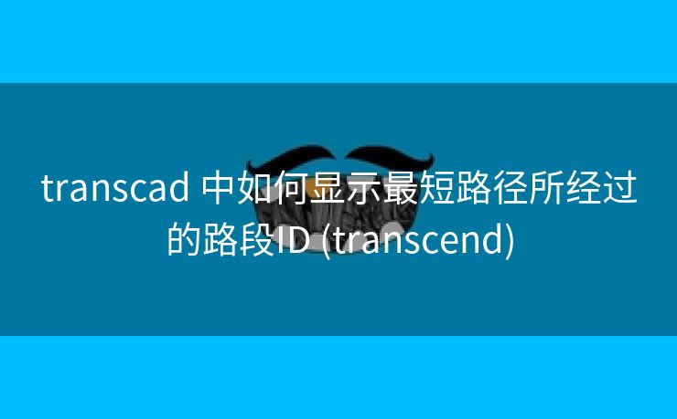 transcad 中如何显示最短路径所经过的路段ID (transcend) transcad 中如何显示最短路径所经过的路段ID (transcend)