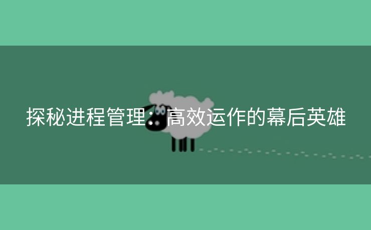 探秘进程管理：高效运作的幕后英雄