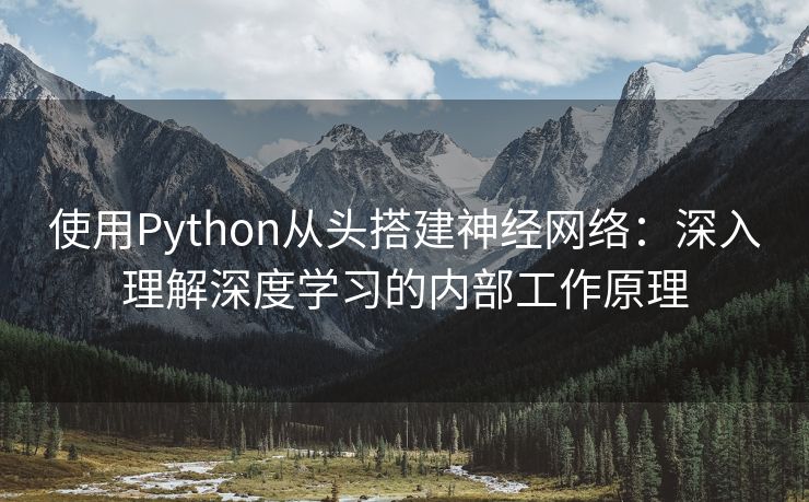 使用Python从头搭建神经网络：深入理解深度学习的内部工作原理