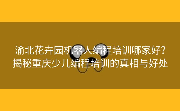 渝北花卉园机器人编程培训哪家好？揭秘重庆少儿编程培训的真相与好处