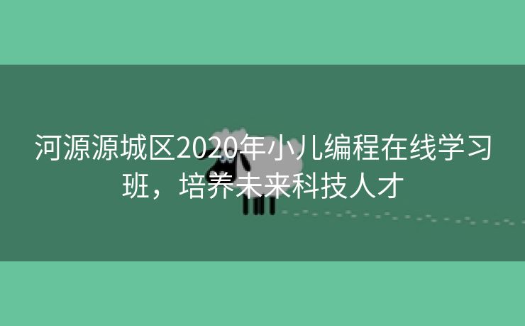 河源源城区2020年小儿编程在线学习班，培养未来科技人才