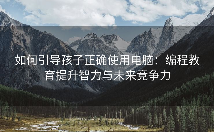 如何引导孩子正确使用电脑：编程教育提升智力与未来竞争力
