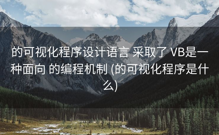 的可视化程序设计语言 采取了 VB是一种面向 的编程机制 (的可视化程序是什么)