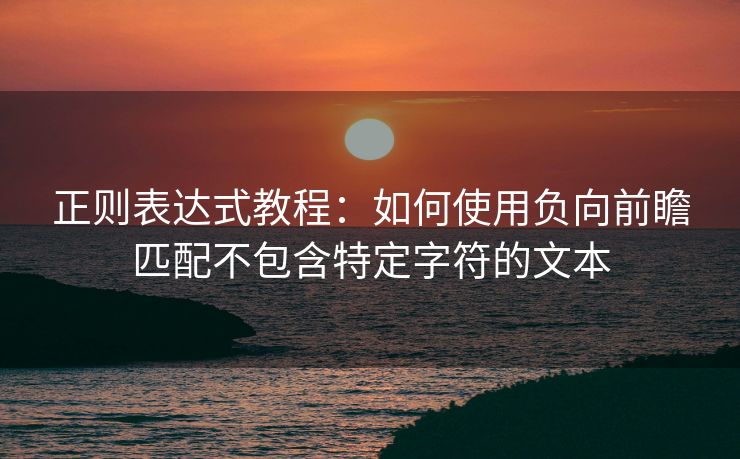 正则表达式教程:如何使用负向前瞻匹配不包含特定字符的文本 正则表达式教程:如何使用负向前瞻匹配不包含特定字符的文本