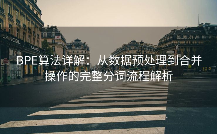 BPE算法详解：从数据预处理到合并操作的完整分词流程解析