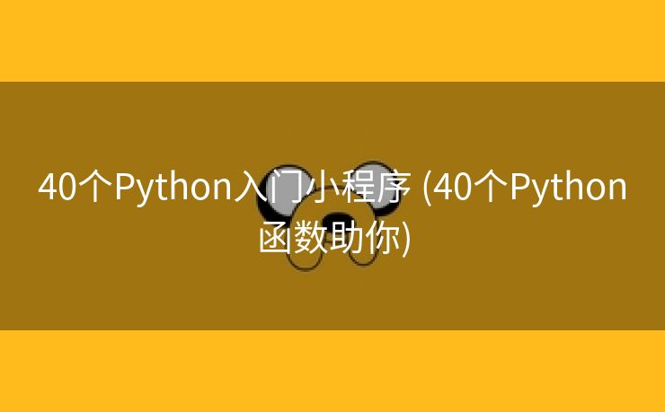 40个Python入门小程序 (40个Python函数助你)