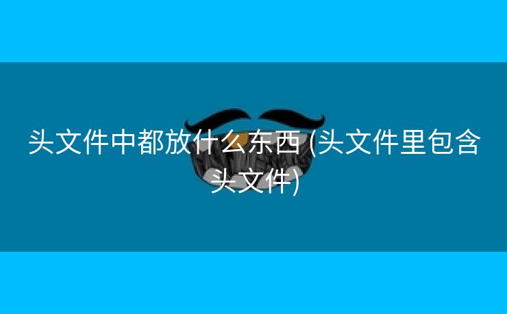 头文件中都放什么东西 (头文件里包含头文件)