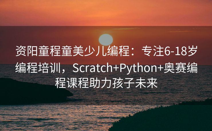 资阳童程童美少儿编程：专注6-18岁编程培训，Scratch+Python+奥赛编程课程助力孩子未来