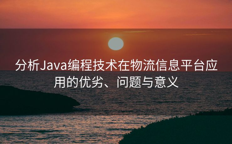 分析Java编程技术在物流信息平台应用的优劣、问题与意义