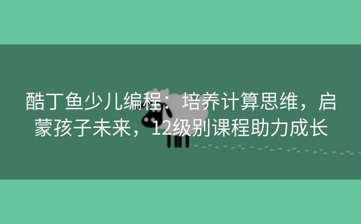酷丁鱼少儿编程：培养计算思维，启蒙孩子未来，12级别课程助力成长