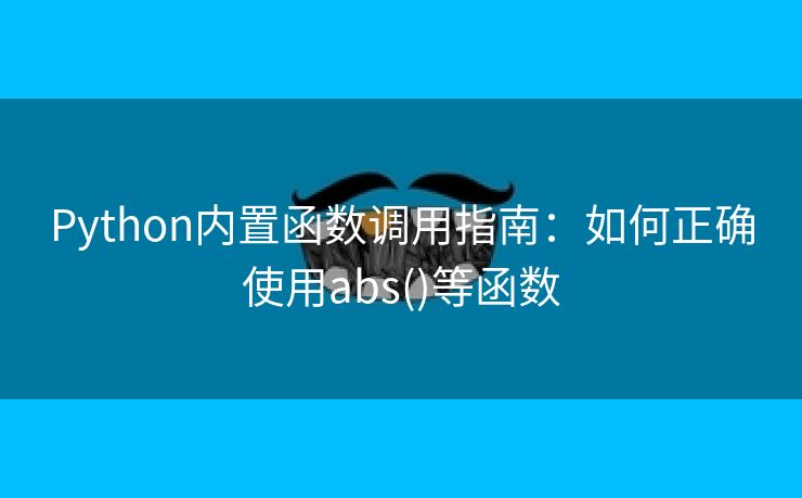 Python内置函数调用指南：如何正确使用abs()等函数