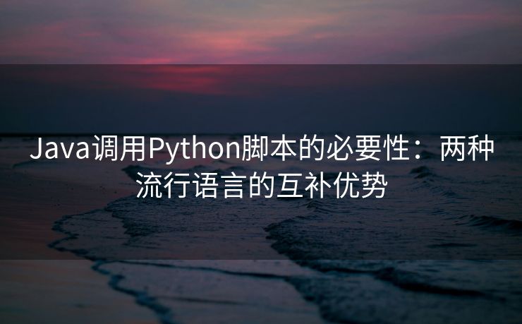 Java调用Python脚本的必要性：两种流行语言的互补优势
