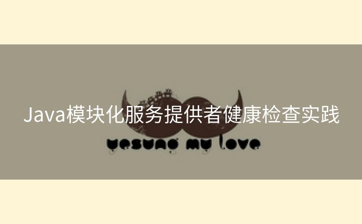 Java模块化服务提供者健康检查实践