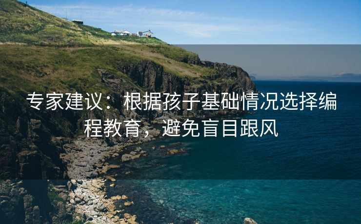 专家建议：根据孩子基础情况选择编程教育，避免盲目跟风